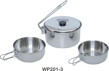 3PCS eco-friendly stainless steel cooking pot set
