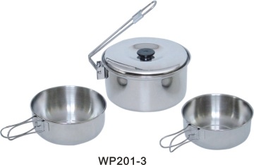 3PCS eco-friendly stainless steel cooking pot set