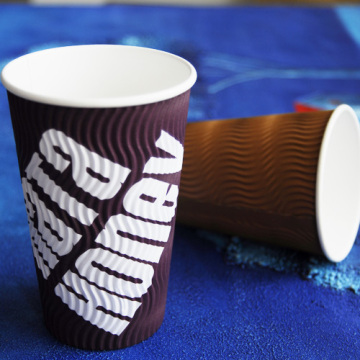 12oz 16oz Disposable Ripple Wall Coffee Paper Cups