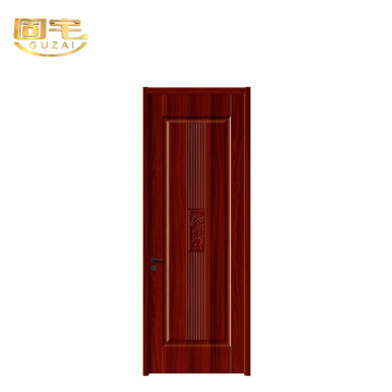 Red Spliced Wood Carved Fluted Interior Door