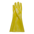 Yellow PVC coated gloves jersey liner 35cm