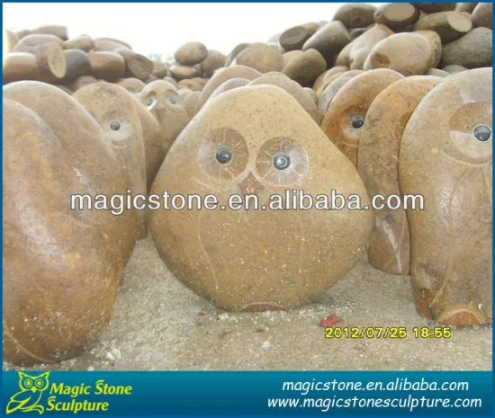 natural stone owl sculpture