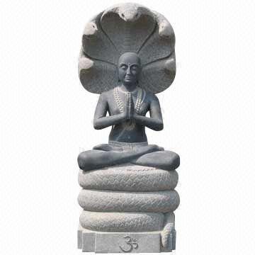 Grantine Buddha Statue with Serpent