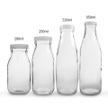 Garrafa de vidro de leite de 950 ml com tampa de plástico