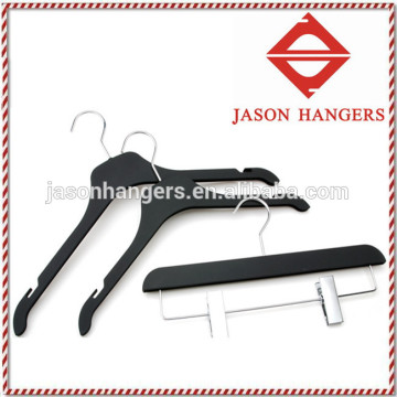 LGH004 quality Fashion Plastic shirt hanger clip hanger with black soft touch finish