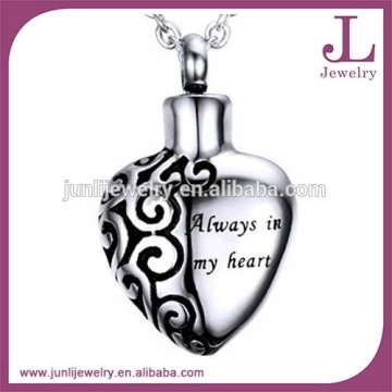 Always In My Heart Cremation Urn Jewelry Stainless Steel Urn Necklace