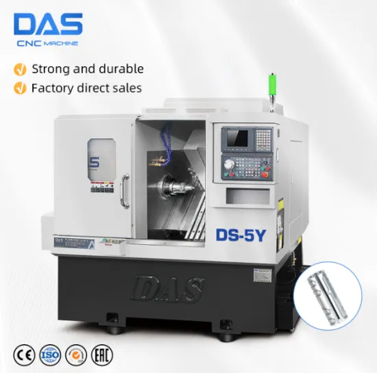 DS-5Y CNC Machine: Advanced Metal Brake Lathe with 8 Power Heads for Turning and Milling Operations