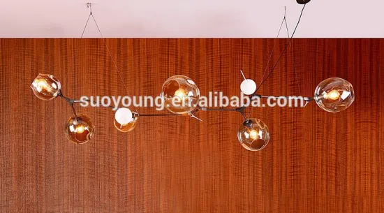 Modern Indoor glass metal Pendant Hanging Horizontal Lights MD8115-6