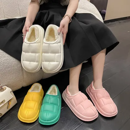 2023 New Arrival Men's Fleece-Lined Heattech Cotton Shoes EVA Waterproof Slippers