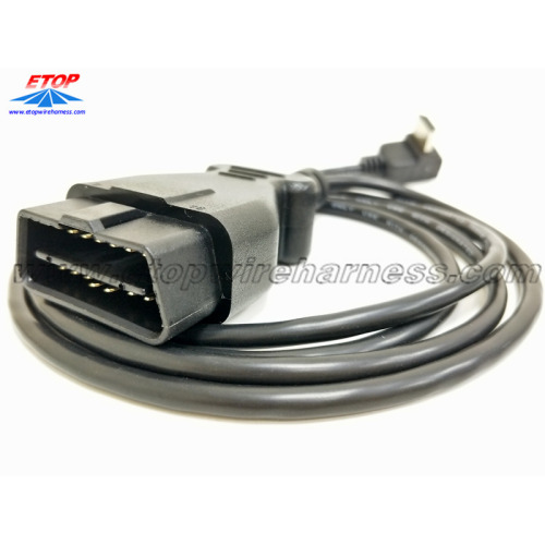 kabel HDMI ke J1962 OBD2 sudut kanan