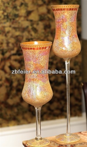 glass mosaic candle holder for home decoration