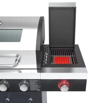 More Popular Stainless Steel 4+1 Burner Rectangular Gas Grill Gas Mixed Grill Indoor Family Event Party Camping Party Grill