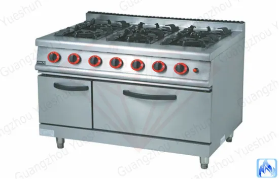 Gas Range With 6 Burner / Oven , Western Kitchen Equipment