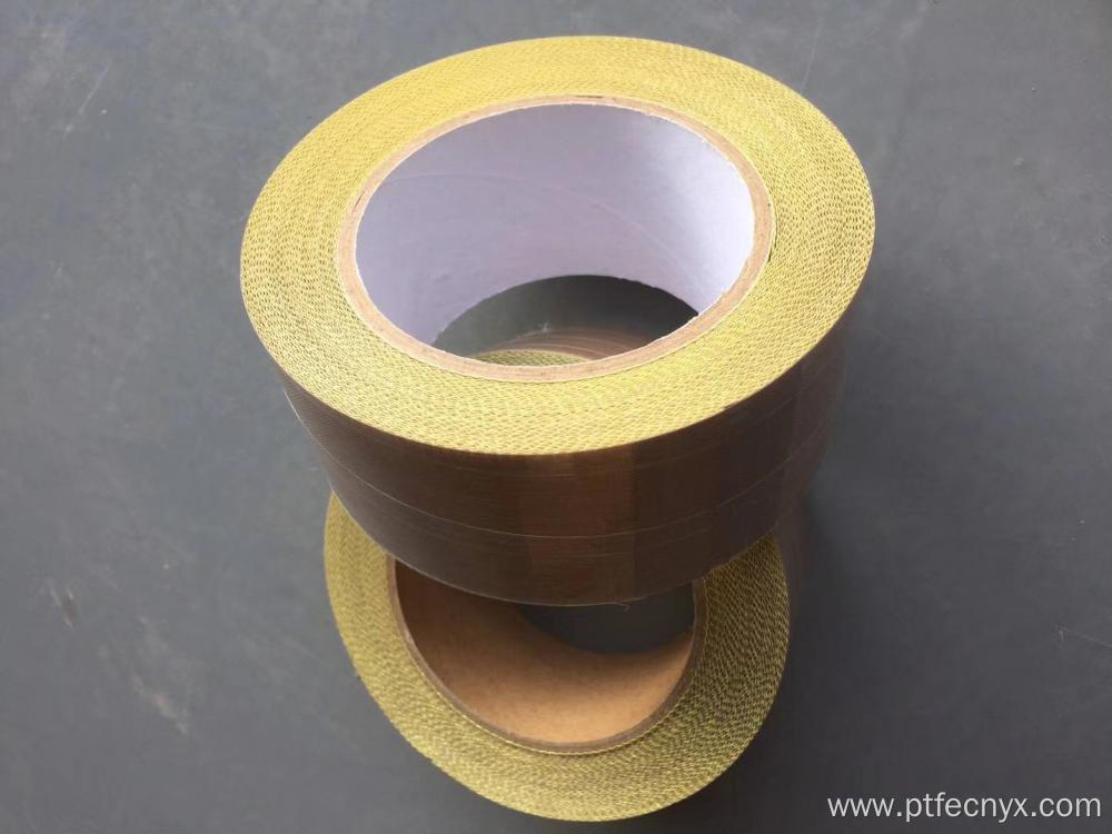 Brown PTFE coated fabric tape with adhesive