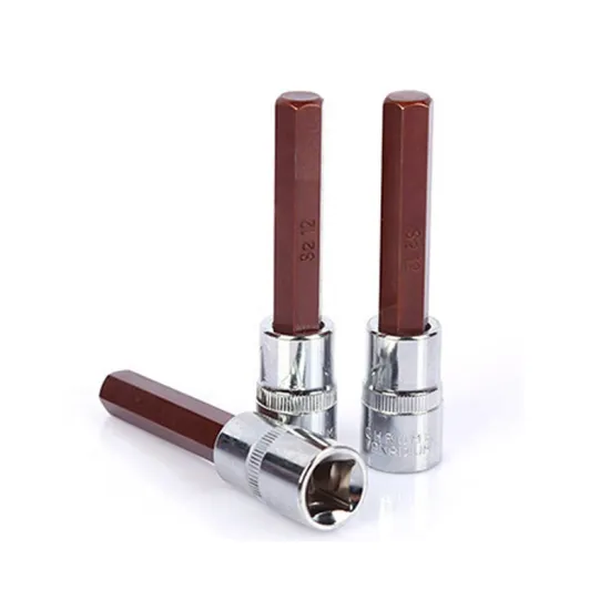 1/2 Inch Drive 12.5mm Hex Deep Bit Socket with Allen Key Bits - Long Type, Hexagon Bit Socket