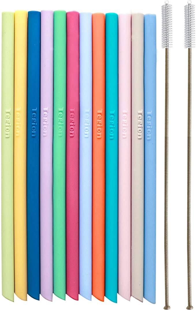 Reusable Silicone Drinking Straws Openable & Washable Silicone