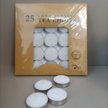 25pcs Paper Box Unscented Wax 12g Tealight Candle