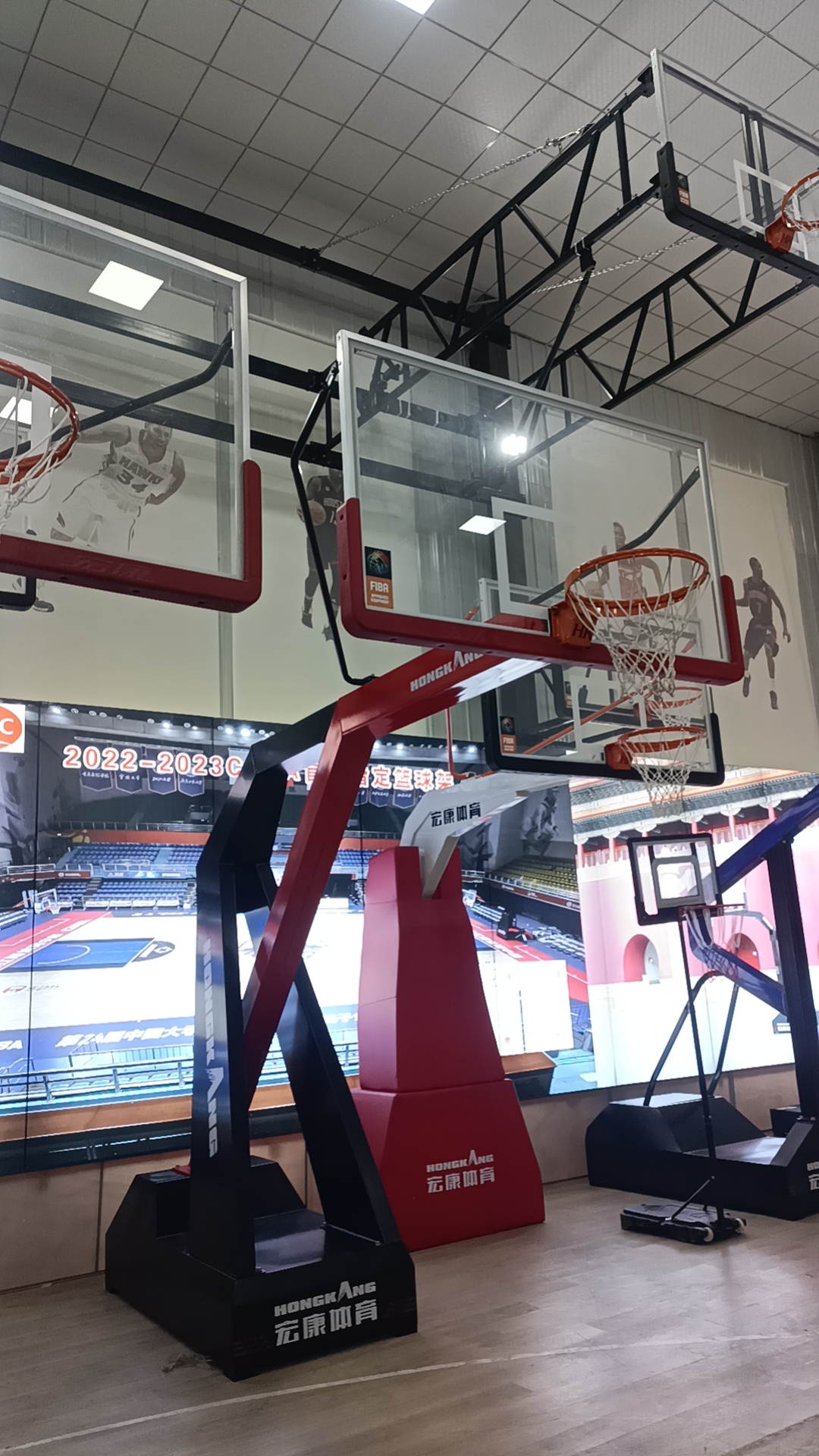 Movable basketball hoop stands