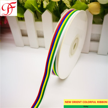 5 Colors Stripe Ribbon Flag Ribbon Double/Single Face Satin Grosgrain Gingham Sheer Organza Hemp Metallic Ribbon Taffeta Ribbon with High Quality
