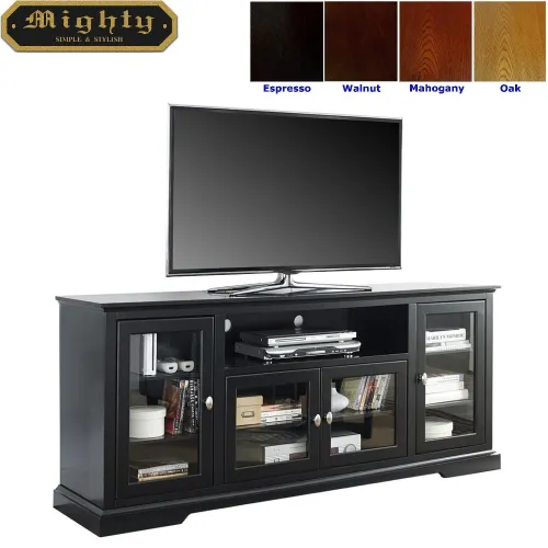 70 Inch Wooden Black Tall Modern Tv Media Consoles, High Quality 70