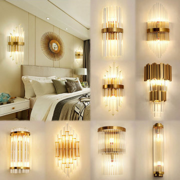 Schwarzes Gold Moderne Luxus Hotel Schlafzimmer Wandlampe