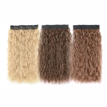 Heat Resistant Synthetic Long Curly Wavy  Cheap 22Inch  5 Clip in Hair Extensions Long Wave Hairpieces for Women