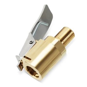 Screw-On Brass Tire Air Chuck with Clip Adapter for 8mm Bore Hose