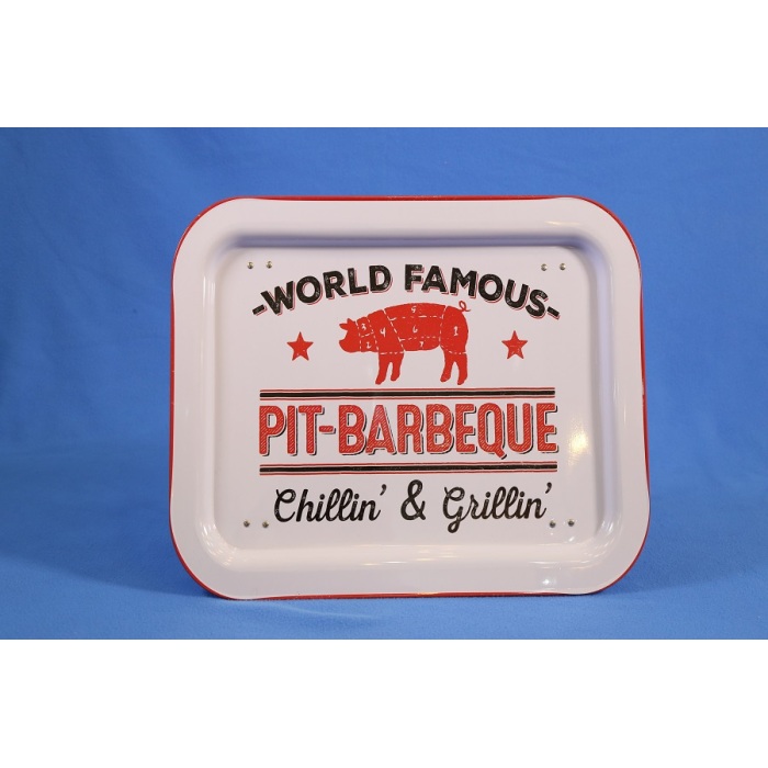 DADI Metal Food Serving Tin Tray with Legs