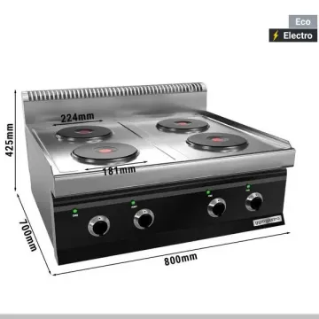 Cooking Equipment Electric Stove with 4 Round Plates