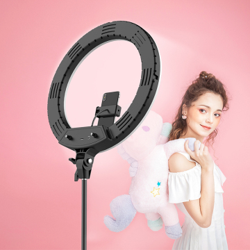 Kit de luz de anillo de 18 pulgadas para fotografía de maquillaje de transmisión en vivo con cable de alimentación
