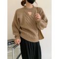 Autumn and winter lazy wind solid colour jumper