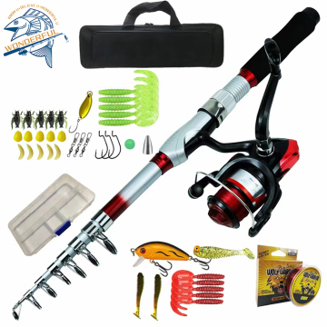 Wholesale Glass Telescopic Spinning Rod and Reel Combo Kit for Kids - Freshwater Fishing