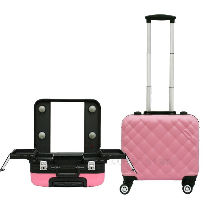 makeup train case with light
