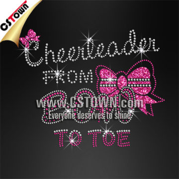 Cheerleader from Bow to Toe Rhinestone Iron on Letters Shirt Transfers