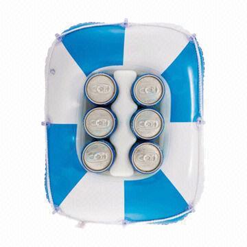 Inflatable floating cooler for can or drink