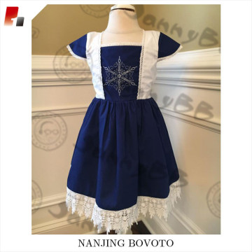 JannyBB embroidery blue baby smocked dress