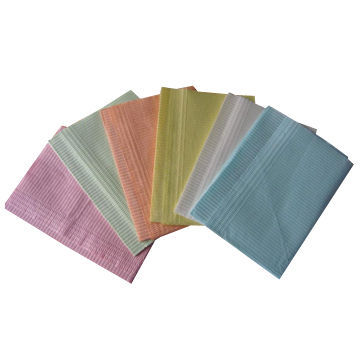 Disposable bibs, measures 33 x 45cm, made of paper and PE film