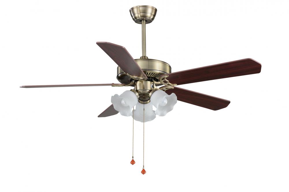 Ventilador de teto decorativo clássico de 52 polegadas com luz