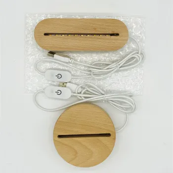 Led Night Light Portable Children Wooden warm light
