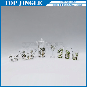 Stylish Coconut Palm Design Acrylic Container Set