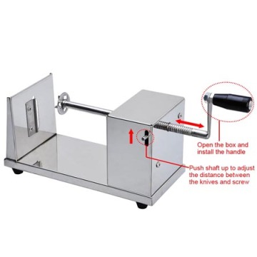 Cheap and Good Quanlity Stainless Steel Manual Tornado Spiral Potato Chips Twister Vegetable Cutter