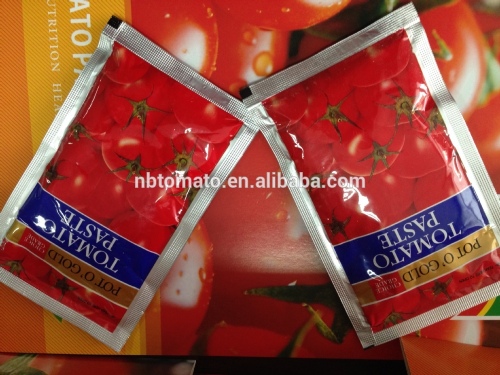 70G High Quality Manufactory Hot Sell Ningbo China 28-30% Sachet Tomato Paste