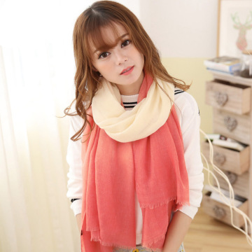 Korean Gradient Cotton Hemp Scarf for Women