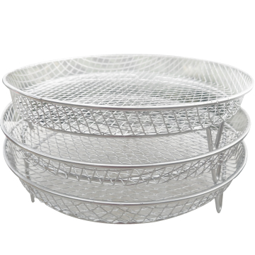 French Stainless Steel Air Fryer Accessories: Basket & Rack for Baking and Cooking