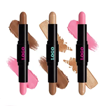 Custom Logo Double Head Longwear Makeup Stick: Bronzer and Blush with Glow Matte Finish