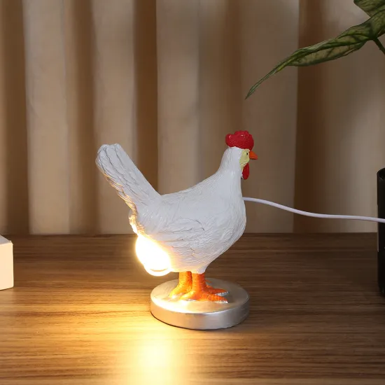 Life-Like Chicken Egg Table Lamp: A Unique and Humorous Easter Home Decor with LED Illumination