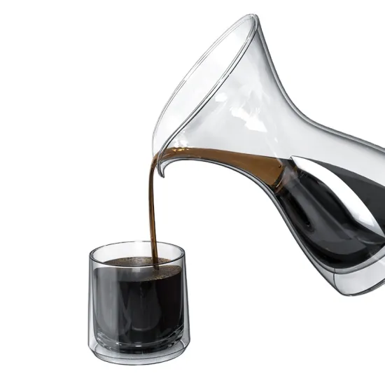 High Borosilicate Glass 550ML Pour Over Coffee Maker - Creative Glass Coffee Pot & Dripper Server