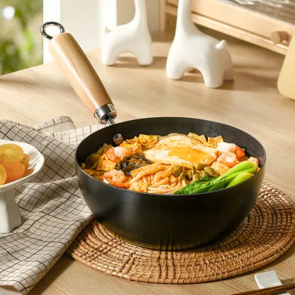 HoneyComb Non-Stick Wok with Wooden Handle - Small Kitchenware