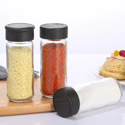 120g Glass Spice Jars with Shaker Lids: Round Spice Bottles for Seasoning and Spices