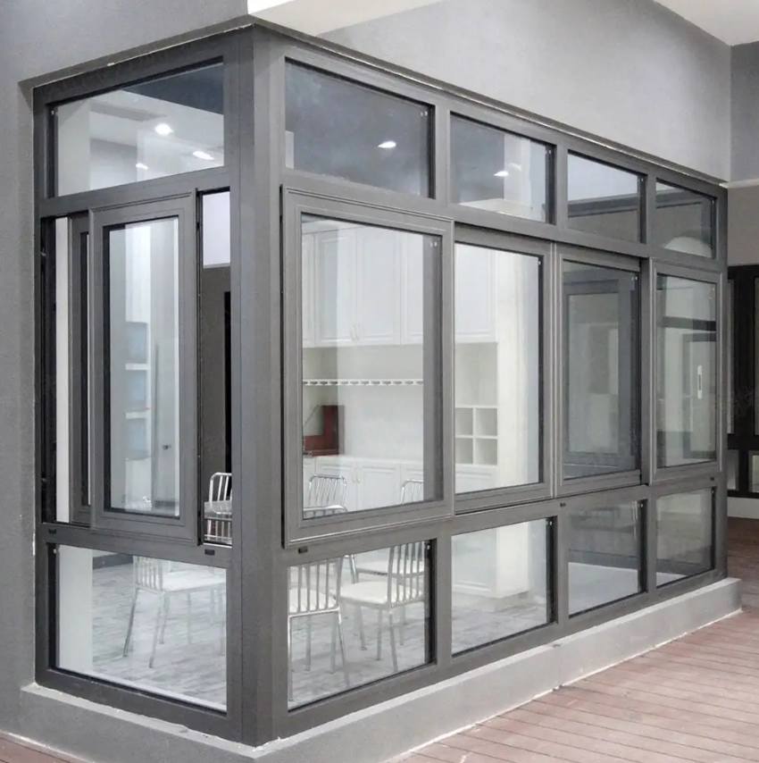 Aluminum casement windows